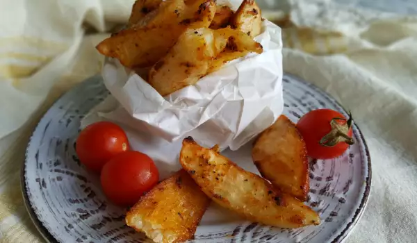 Patatas crujientes al horno con pan rallado