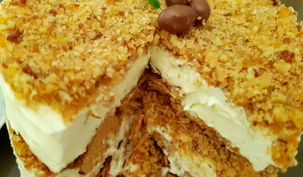 Tarta helada con obleas