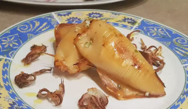 Calamares rellenos de patatas y prosciutto
