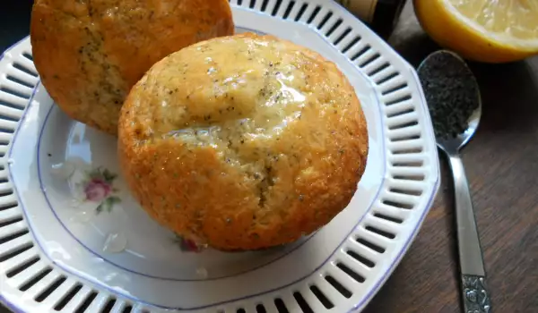 Muffins de limón y amapola con glaseado