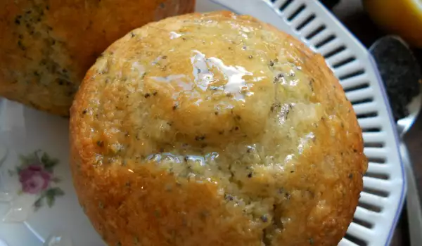 Muffins de limón y amapola con glaseado