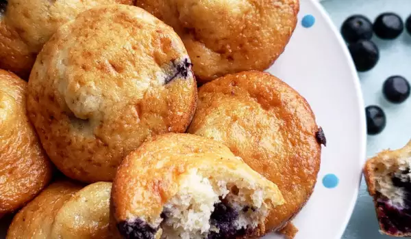 Muffins de arándanos y plátano