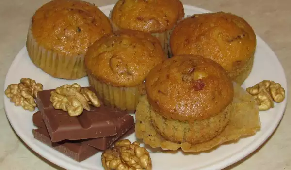 Muffins de nueces con chocolate