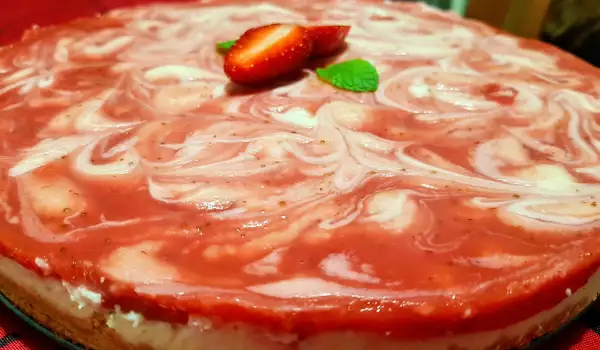 Cheesecake marmolado de fresa y lima