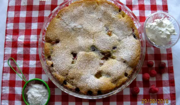 Tarta de mantequilla con frutas