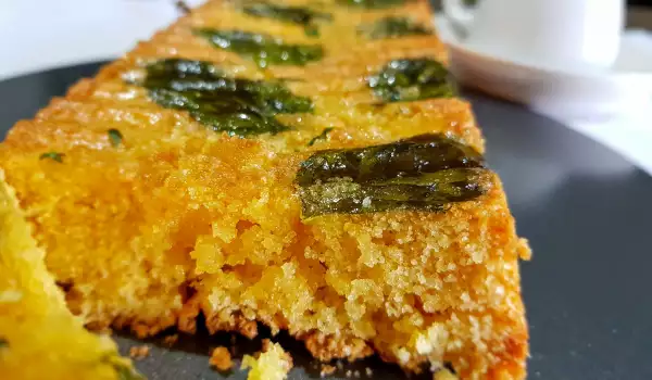 Pastel de menta y polenta