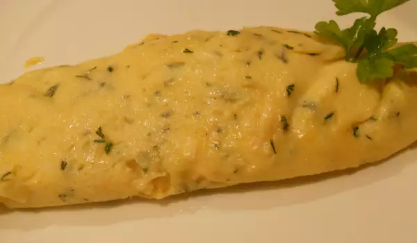 Tortilla francesa con queso y perejil