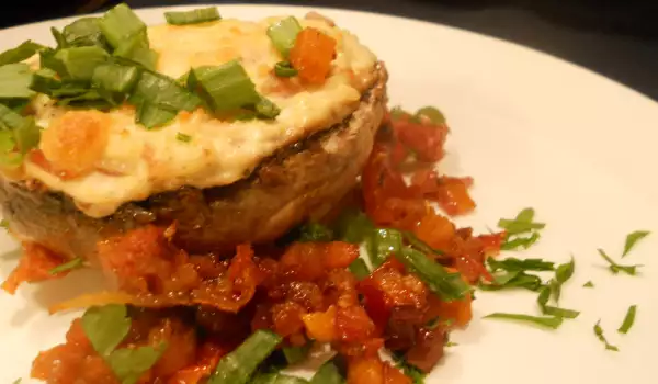 Champiñones rellenos de queso crema y zanahorias