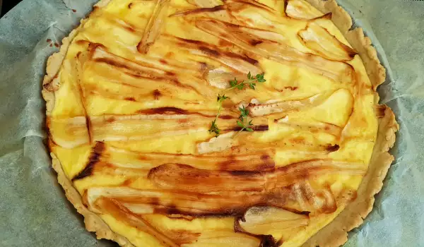 Tarta de chirivías y queso de cabra