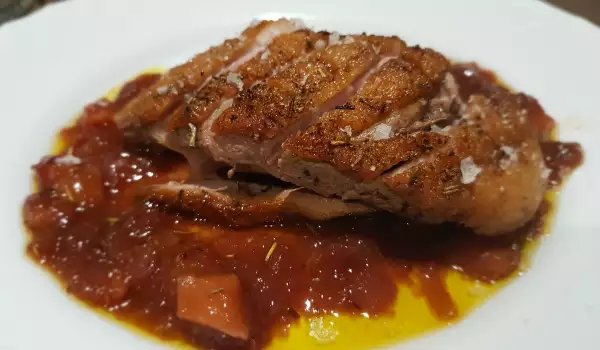 Magret de pato al romero con salsa agridulce