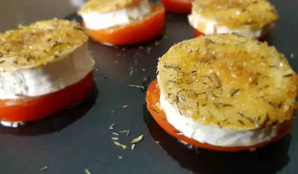 Tomates asados ​​con queso de cabra y tomillo