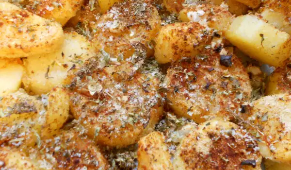 Patatas crujientes al horno con tomillo y orégano