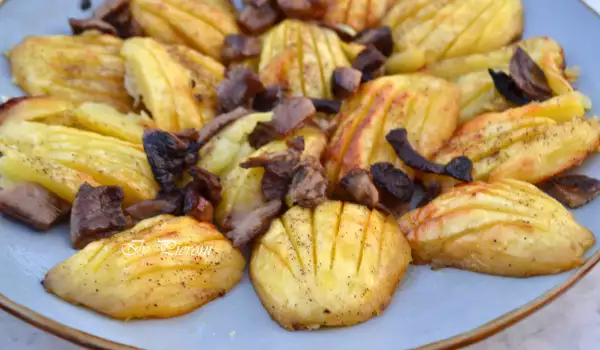 Patatas con champiñones al horno