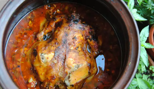Pollo al horno con relleno de champiñones