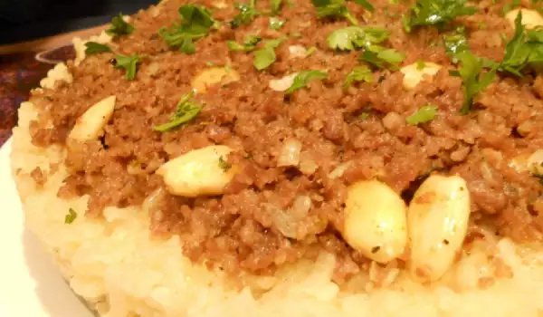 Pilaf con carne picada de cordero