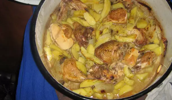 Pollo con patatas al horno
