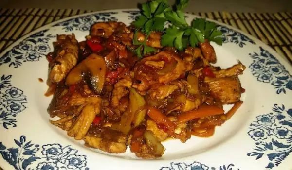Pollo con verduras al estilo chino