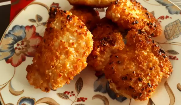 Nuggets de pollo con costra de almendras