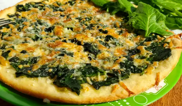 Pizza verde de espinacas