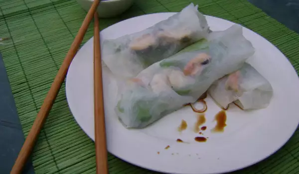 Rollitos de primavera con papel de arroz