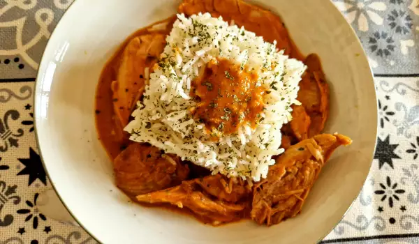 Pavo con arroz Basmati y salsa