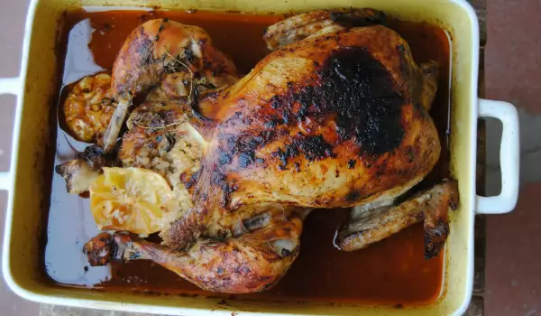 Pollo relleno asado (en bolsa de asar)