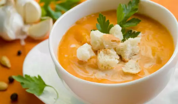 Crema de calabaza con picatostes