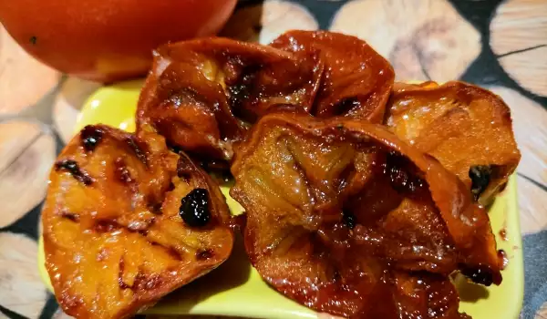 Caquis caramelizados con miel