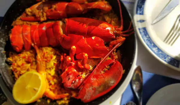 Arroz al horno con bogavante