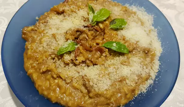 Risotto de boletus deshidratados