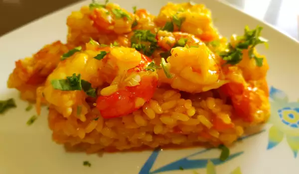 Risotto de langostinos