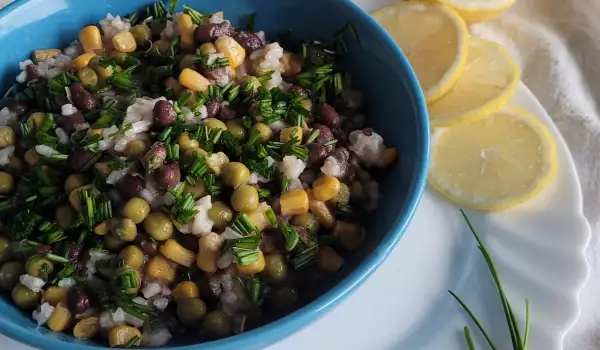 Ensalada de guisantes y arroz