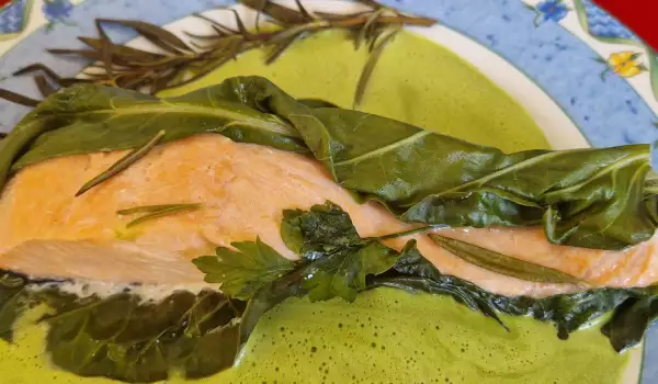 Salmón con crema de acelgas