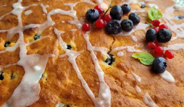 Pastel italiano con ricotta y arándanos