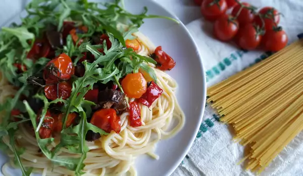 Espaguetis con verduras para cenar