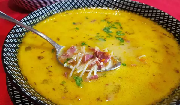 Sopa de mollejas de pato