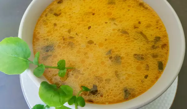 Sopa de calabacín y berros