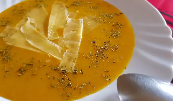 Sopa suiza de calabaza con queso
