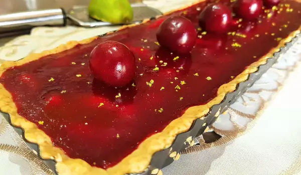 Tarta de cerezas con chocolate blanco