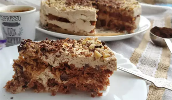 Tarta de galleta con sabor a café