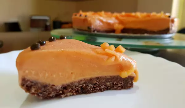 Tarta semifreddo con papaya y chocolate blanco