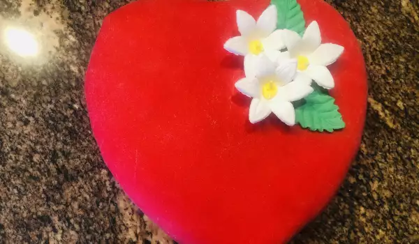 Pastel de corazón rojo para San Valentín