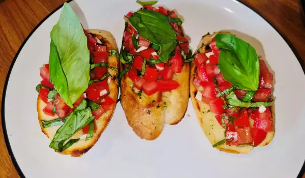 Bruschetta toscana con tomates