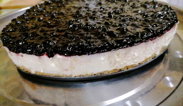 Tarta de coco con arándanos