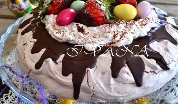 Pavlova de chocolate de Pascua