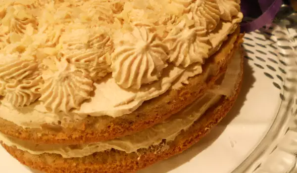 Tarta de nueces y mousse de café