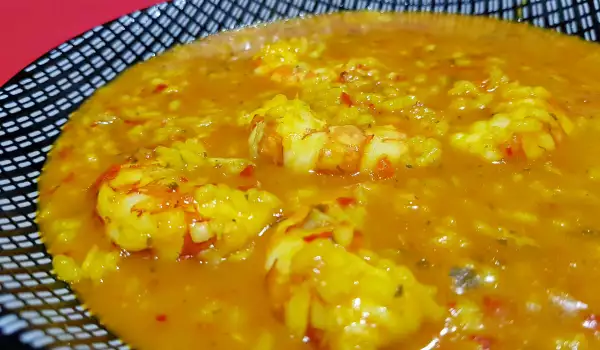 Arroz caldoso con gambas