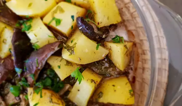 Patatas al horno con hongos