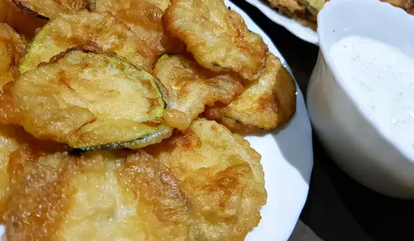 Calabacines en tempura de clara de huevo