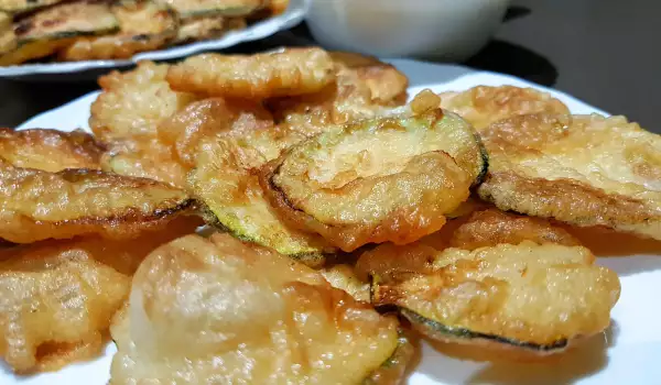 Calabacines en tempura de clara de huevo